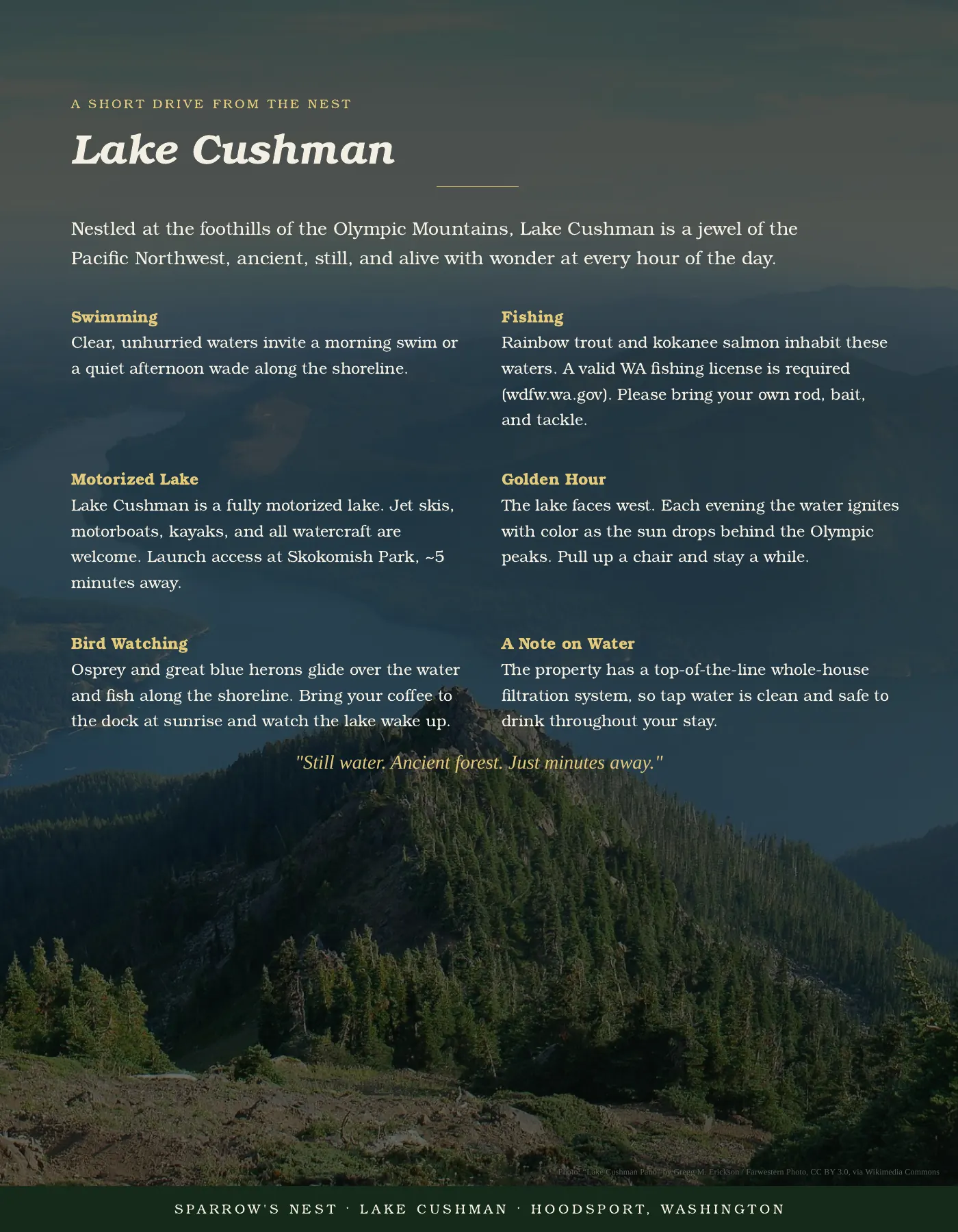 Guest guide page 8: Lake Cushman