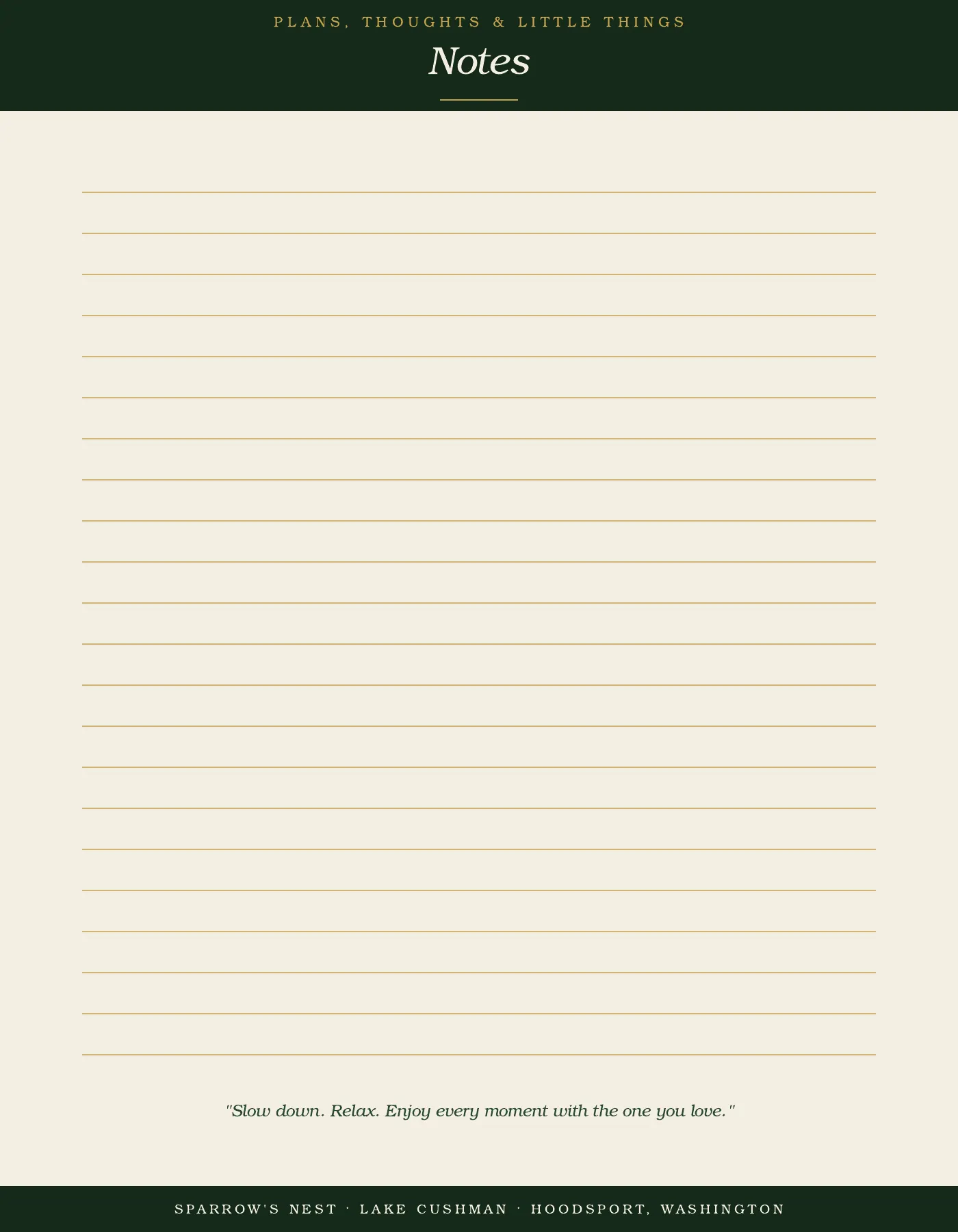 Guest guide page 19: Notes